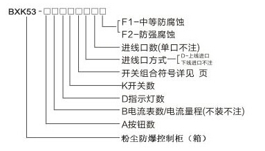 BXK52系列防塵防爆電氣控制柜型號規(guī)格含義